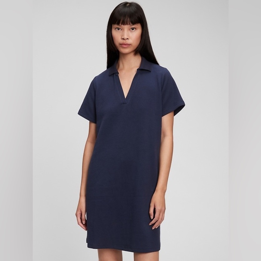 GAP | V-Neck Polo Dress in Navy Blue